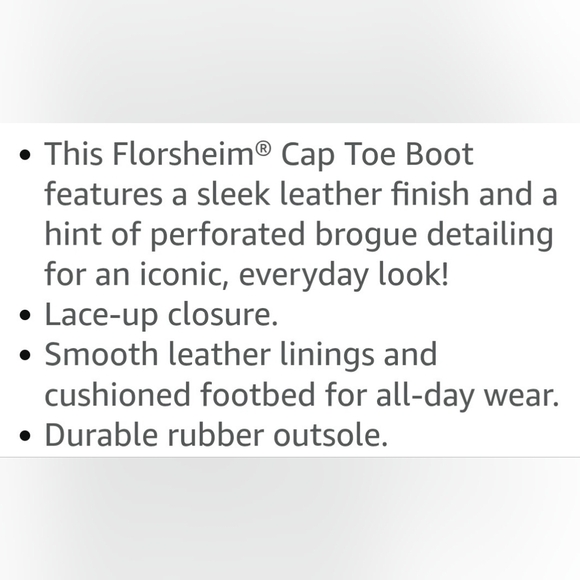 Florsheim Men's Fenway Cap Toe Brown Leather Boot Size 8D - Picture 13 of 13